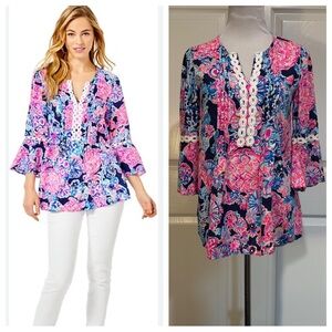 Lilly Pulitzer Hollie Tunic High Tide Turtle